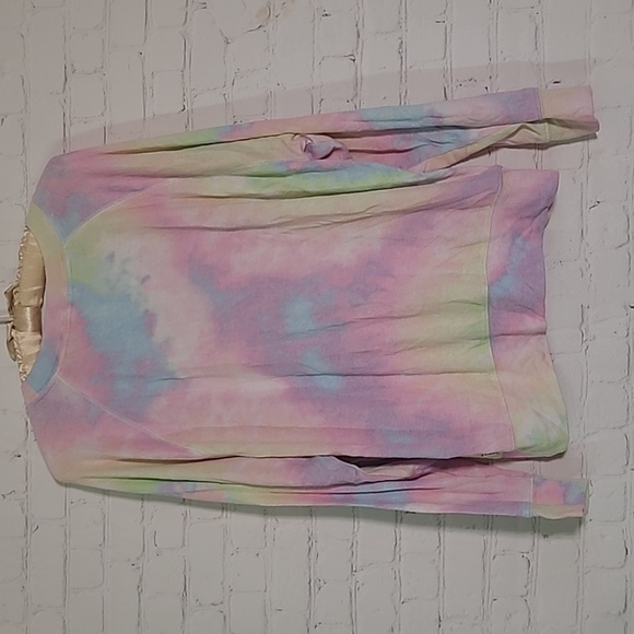 2019 Victorias Secret PINK Pastel Rainbow Tie Dye Long Sleeve Tee Womens XS - Picture 10 of 15